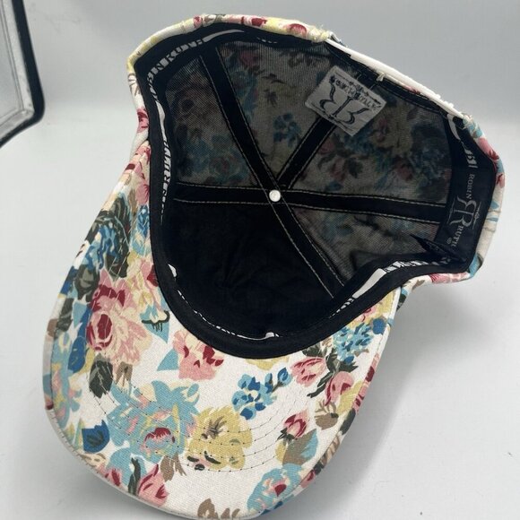 Robin Ruth Adult Floral Switzerland Hat Script Logo Thick Stitch Snap Back Cap - Picture 9 of 12